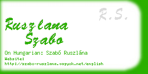 ruszlana szabo business card